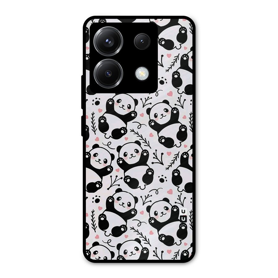 Cute Adorable Panda Pattern Metal Back Case for Poco X6