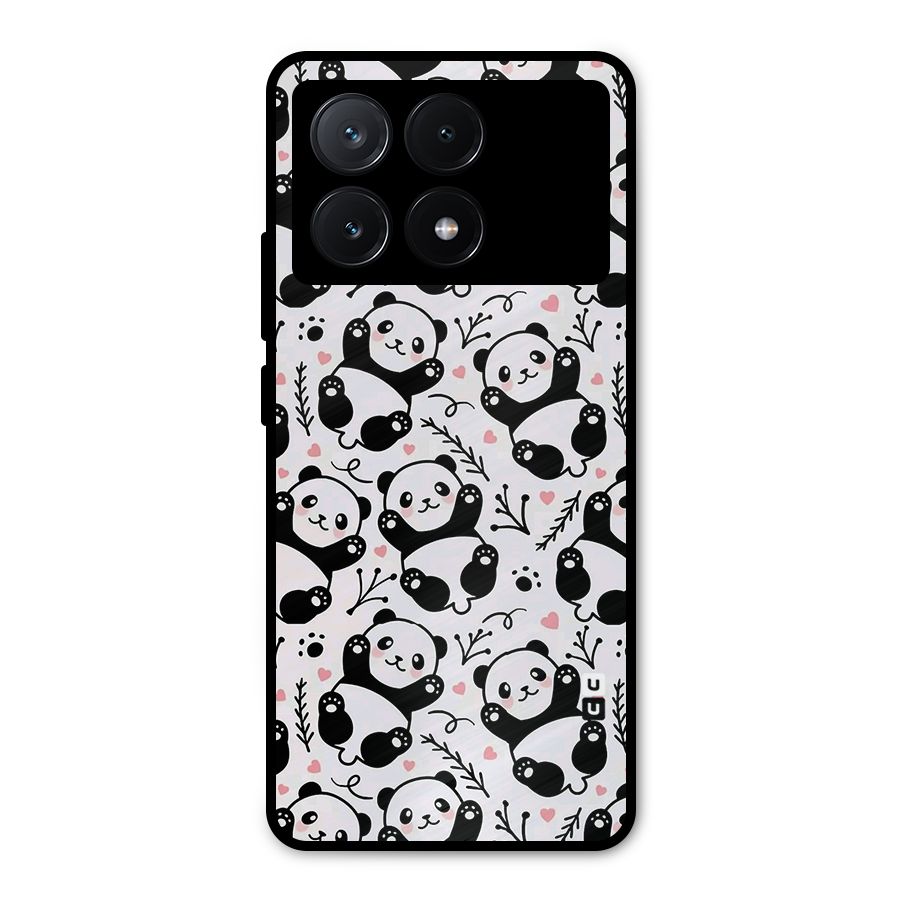 Cute Adorable Panda Pattern Metal Back Case for Poco X6 Pro