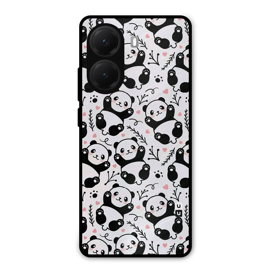 Cute Adorable Panda Pattern Metal Back Case for Poco X7 Pro