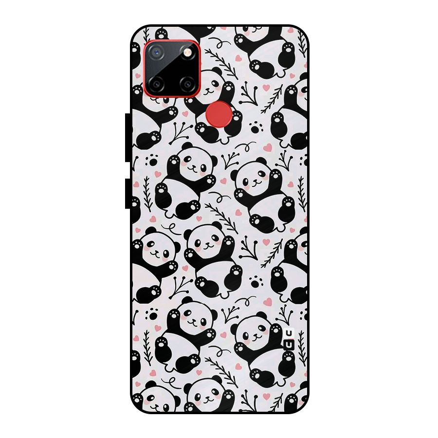 Cute Adorable Panda Pattern Metal Back Case for Realme C12
