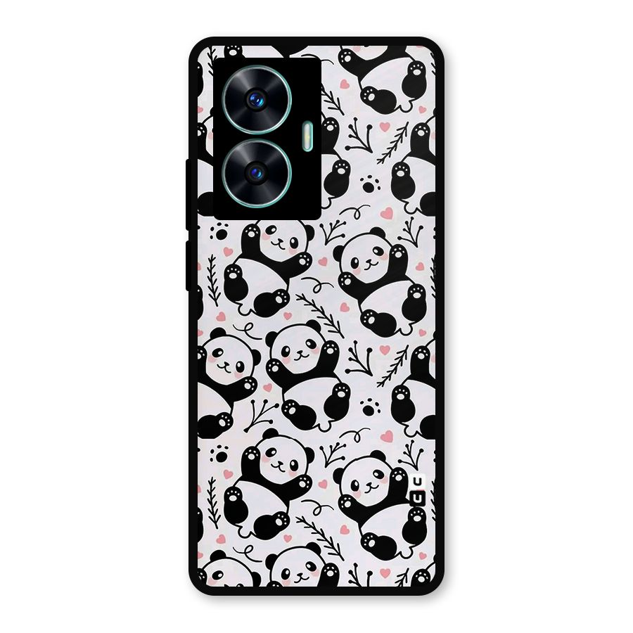Cute Adorable Panda Pattern Metal Back Case for Realme C55