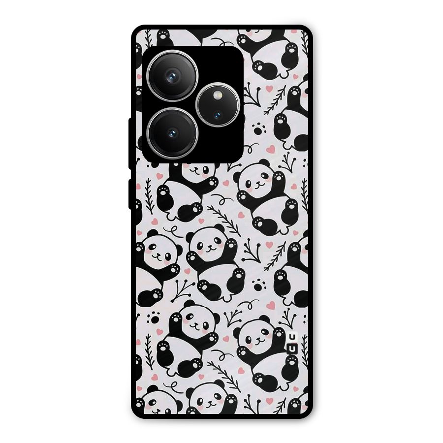Cute Adorable Panda Pattern Metal Back Case for Realme GT 6