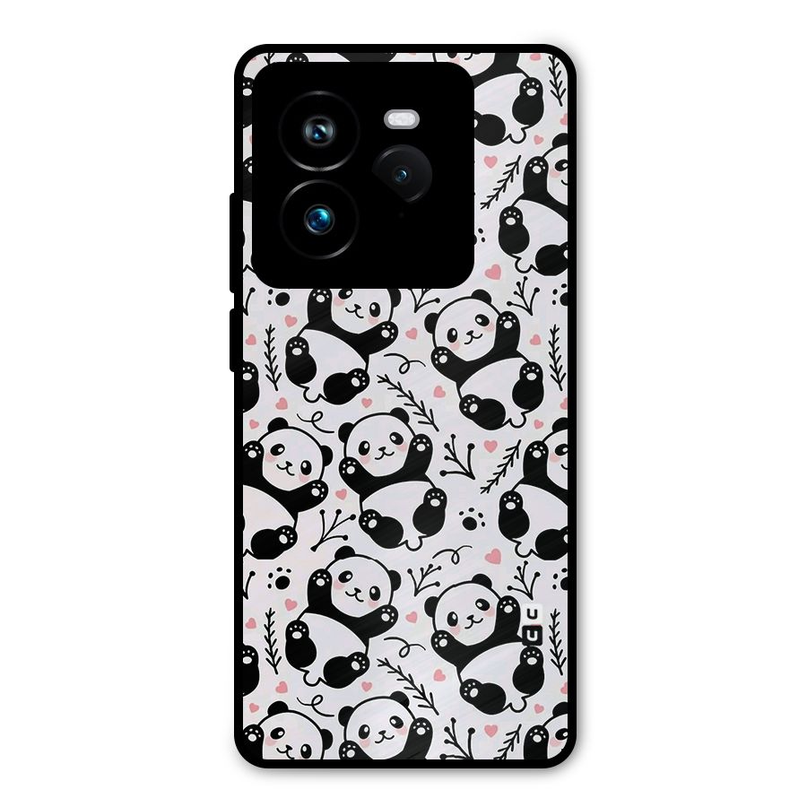 Cute Adorable Panda Pattern Metal Back Case for Realme GT 7 Pro