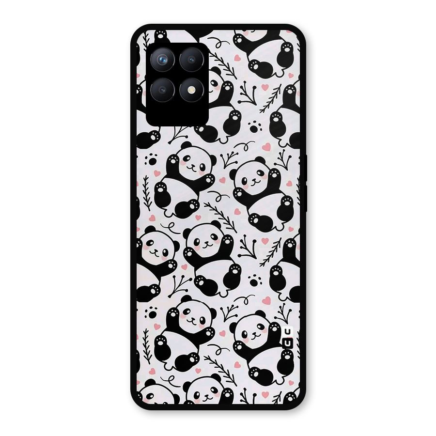 Cute Adorable Panda Pattern Metal Back Case for Realme Narzo 50
