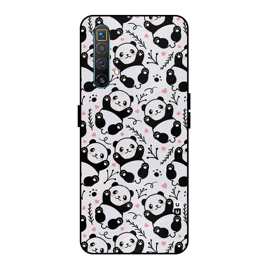 Cute Adorable Panda Pattern Metal Back Case for Realme X3