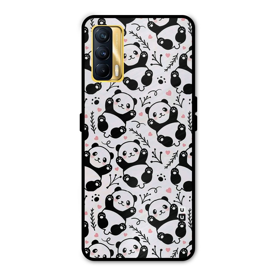 Cute Adorable Panda Pattern Metal Back Case for Realme X7