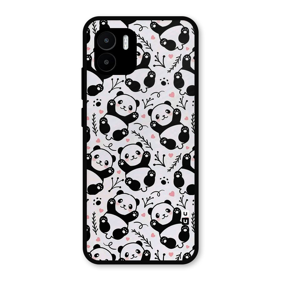 Cute Adorable Panda Pattern Metal Back Case for Redmi A2