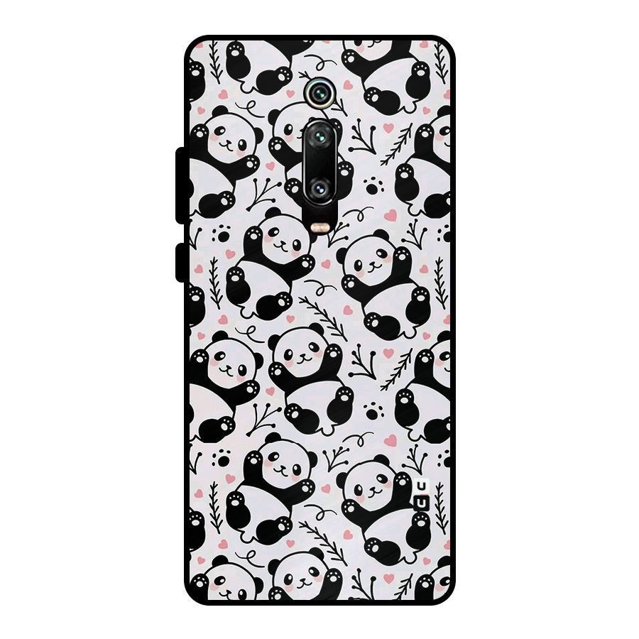 Cute Adorable Panda Pattern Metal Back Case for Redmi K20 Pro