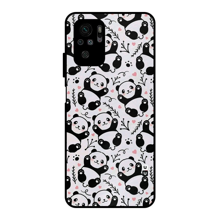 Cute Adorable Panda Pattern Metal Back Case for Redmi Note 10S