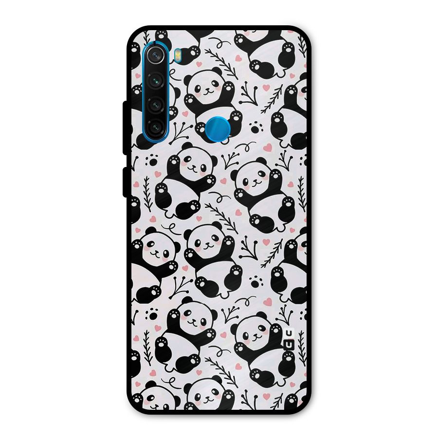 Cute Adorable Panda Pattern Metal Back Case for Redmi Note 8