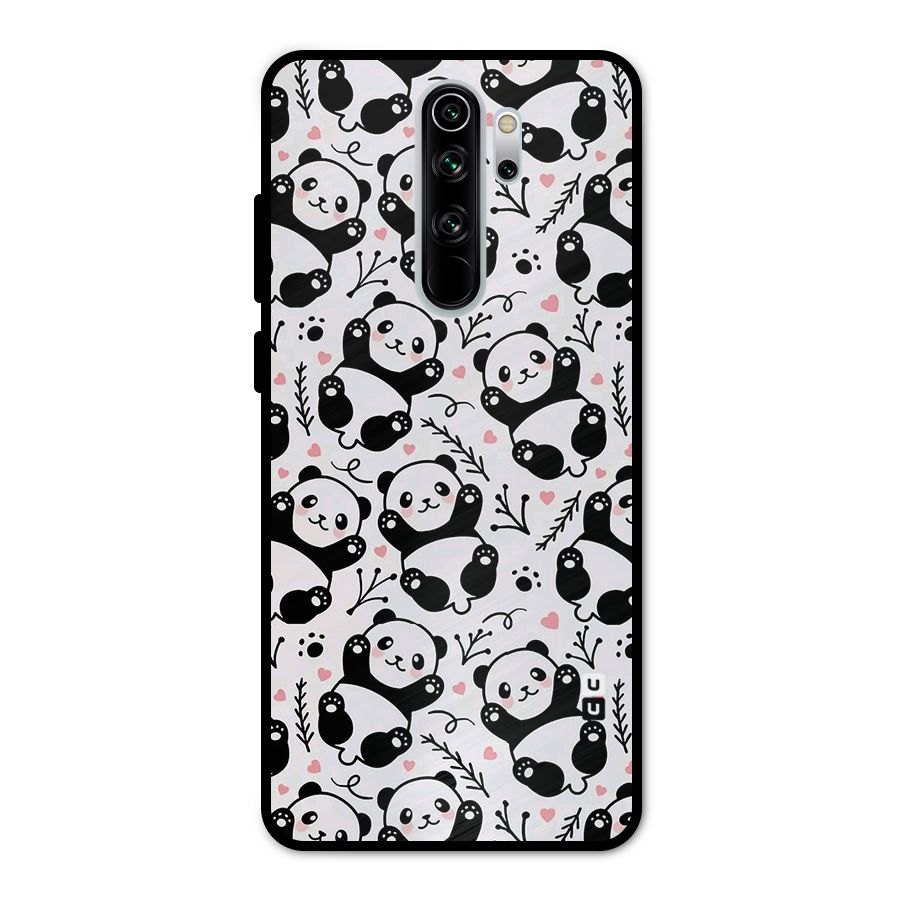 Cute Adorable Panda Pattern Metal Back Case for Redmi Note 8 Pro