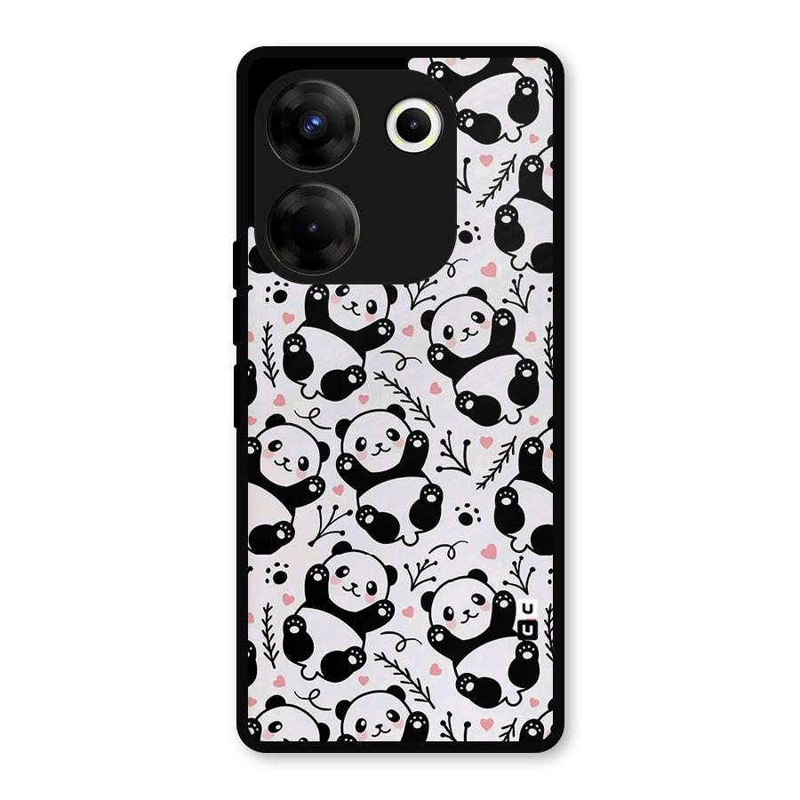 Cute Adorable Panda Pattern Metal Back Case for Tecno Camon 20