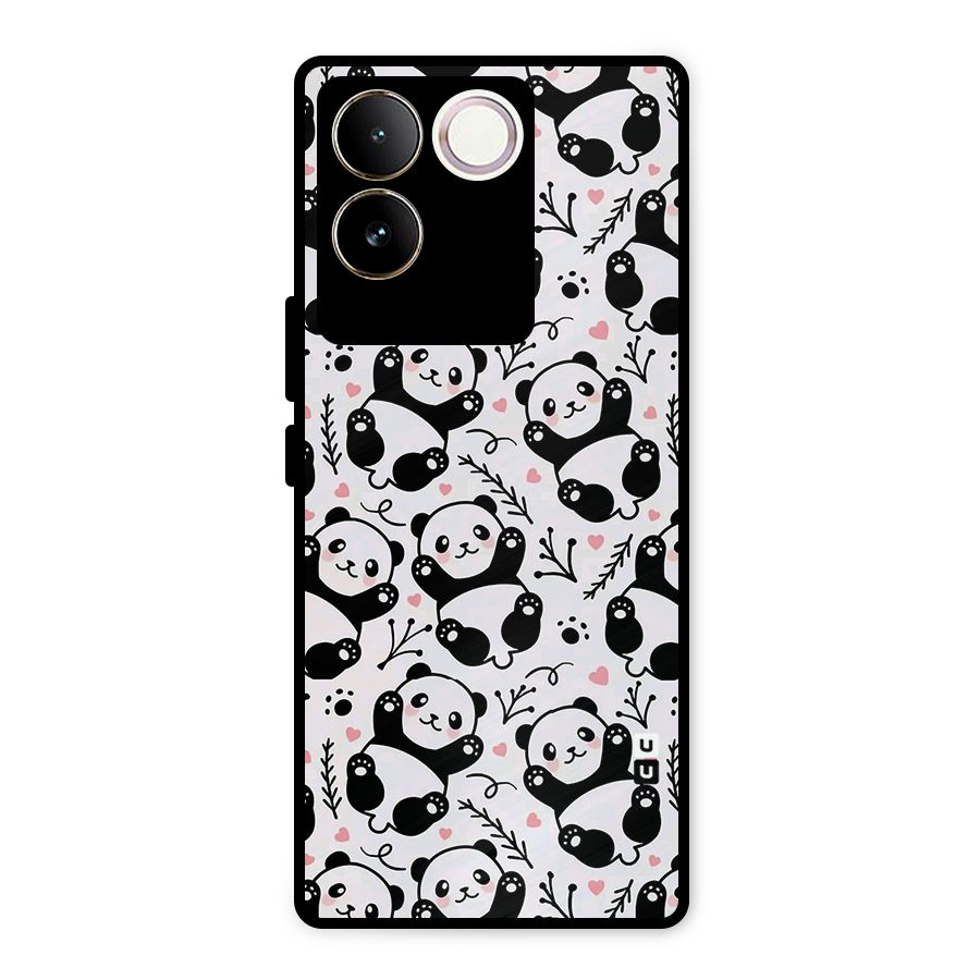 Cute Adorable Panda Pattern Metal Back Case for Vivo T2 Pro