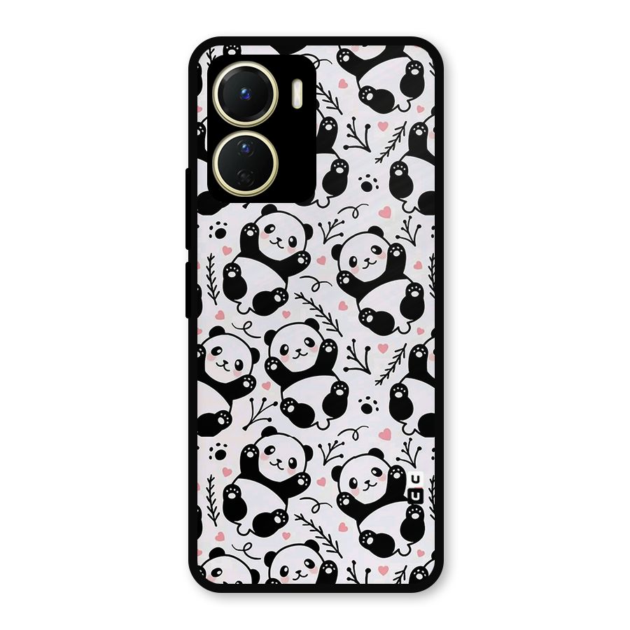 Cute Adorable Panda Pattern Metal Back Case for Vivo T2x