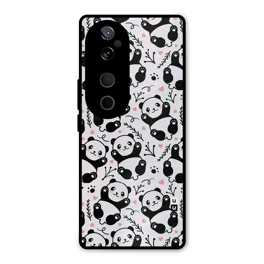Cute Adorable Panda Pattern Metal Back Case for Vivo T3 Ultra