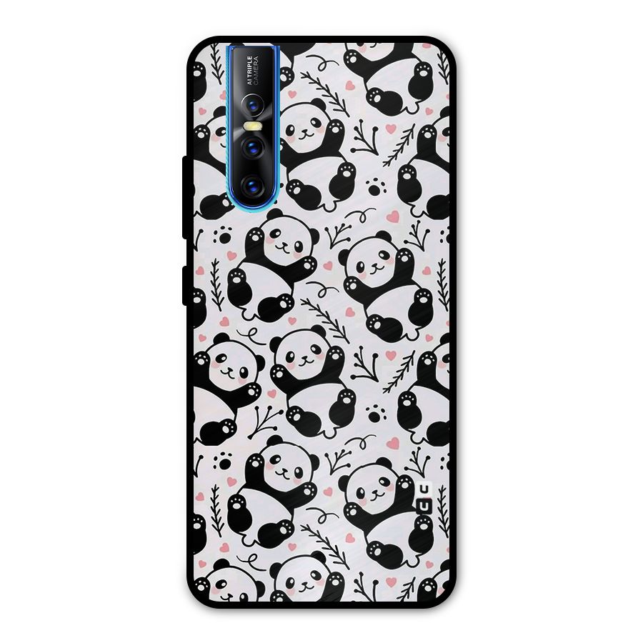 Cute Adorable Panda Pattern Metal Back Case for Vivo V15 Pro