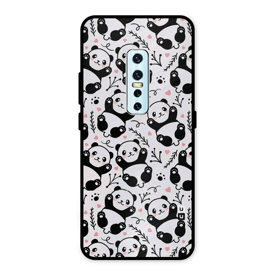Cute Adorable Panda Pattern Metal Back Case for Vivo V17 Pro