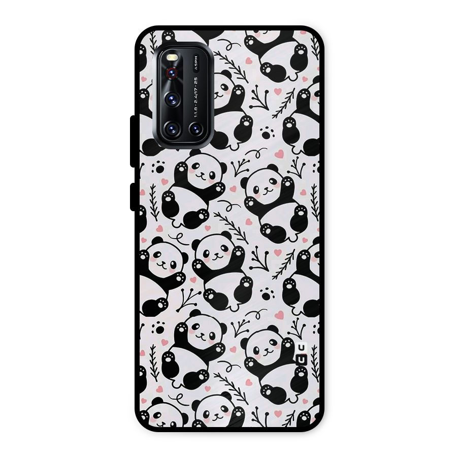 Cute Adorable Panda Pattern Metal Back Case for Vivo V19
