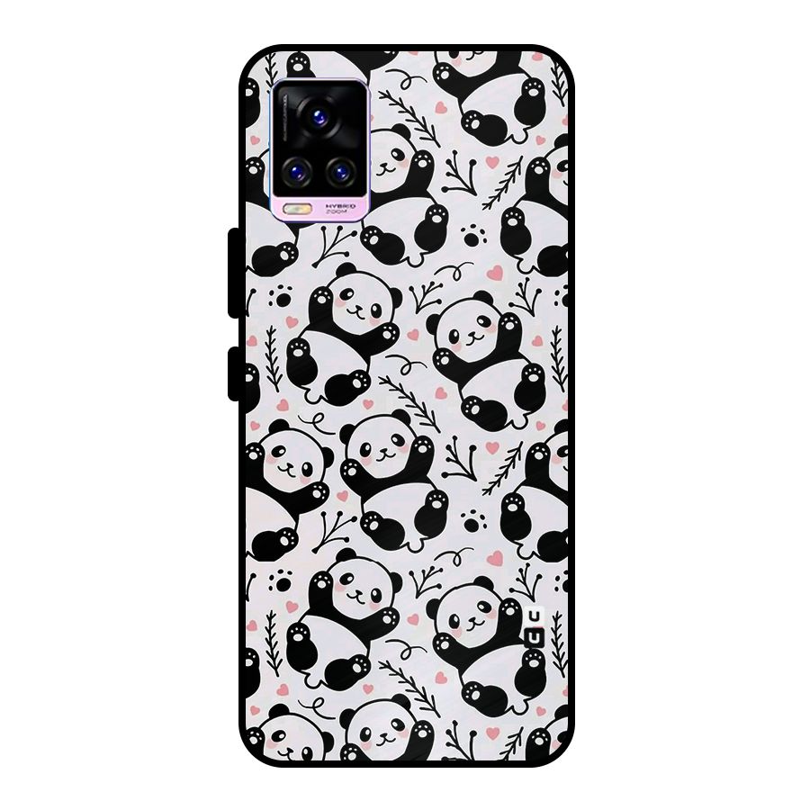Cute Adorable Panda Pattern Metal Back Case for Vivo V20 Pro