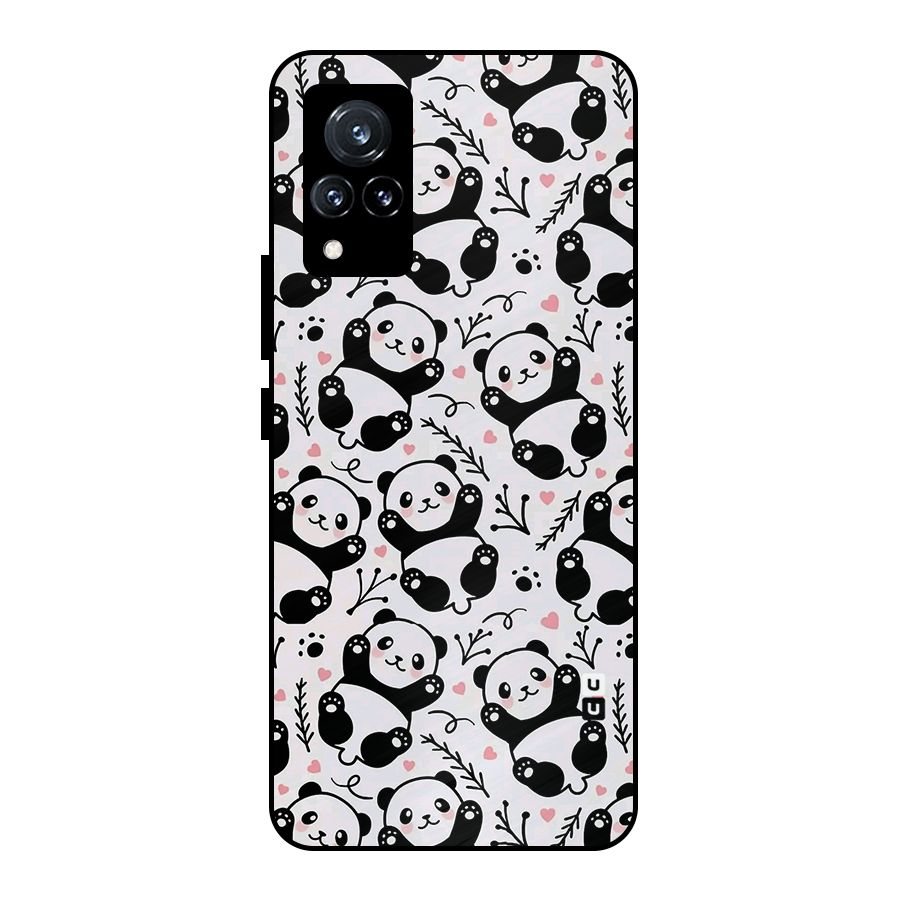 Cute Adorable Panda Pattern Metal Back Case for Vivo V21 5G