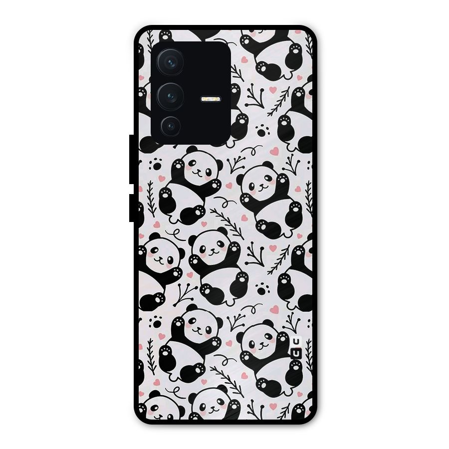 Cute Adorable Panda Pattern Metal Back Case for Vivo V23 Pro