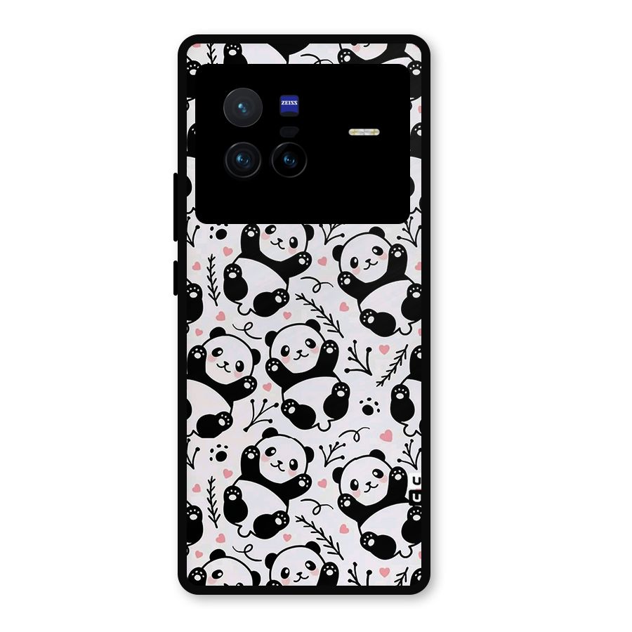 Cute Adorable Panda Pattern Metal Back Case for Vivo X80
