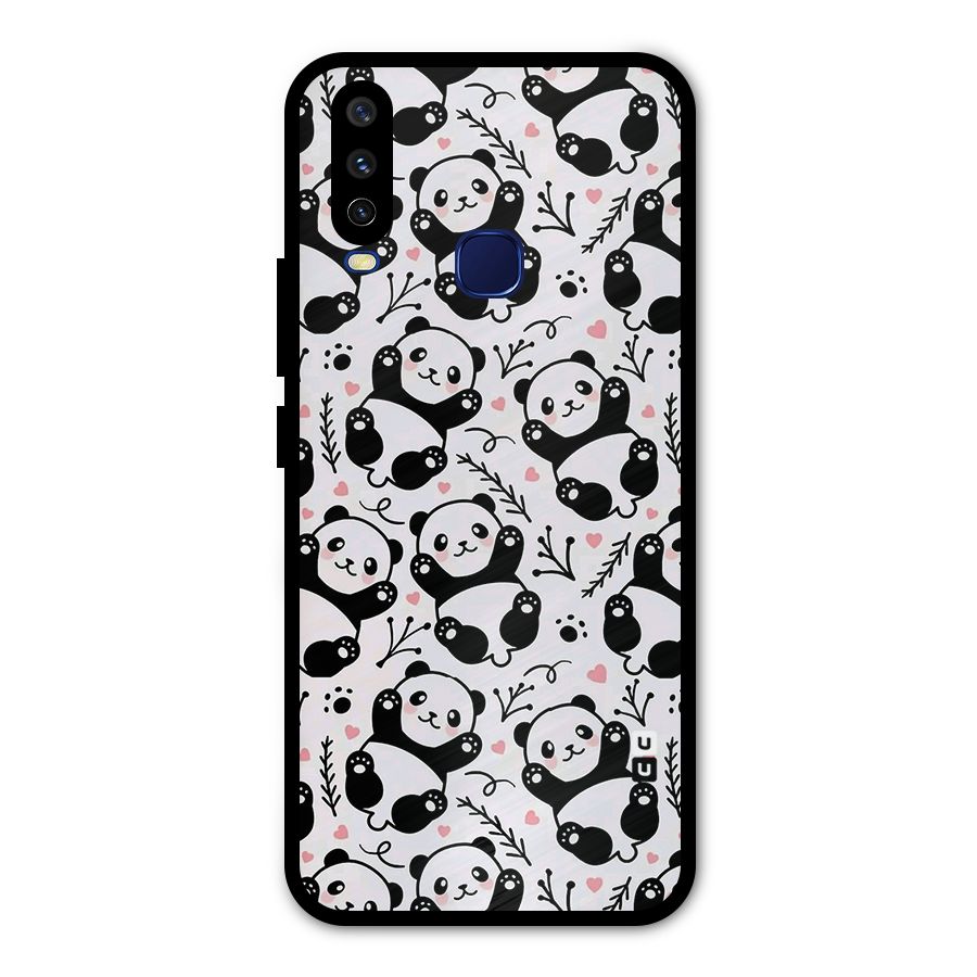 Cute Adorable Panda Pattern Metal Back Case for Vivo Y12