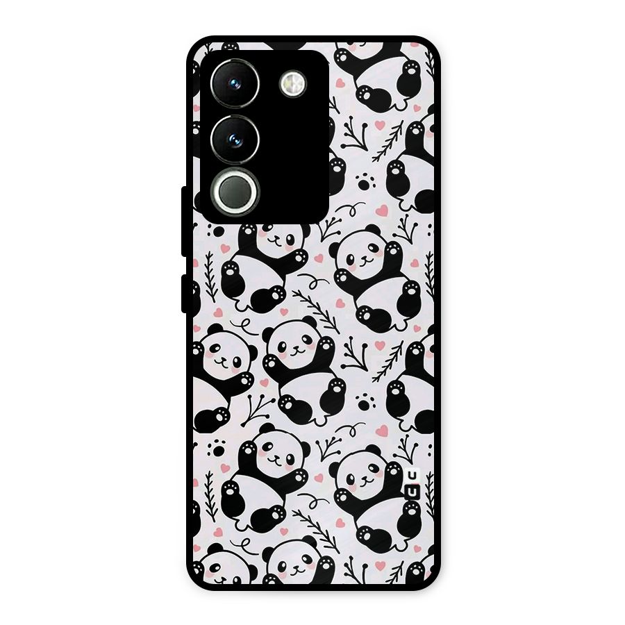 Cute Adorable Panda Pattern Metal Back Case for Vivo Y200