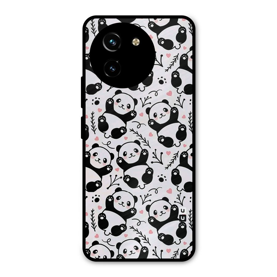 Cute Adorable Panda Pattern Metal Back Case for Vivo Y200i