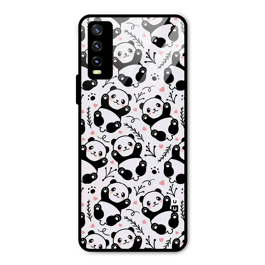 Cute Adorable Panda Pattern Metal Back Case for Vivo Y20g