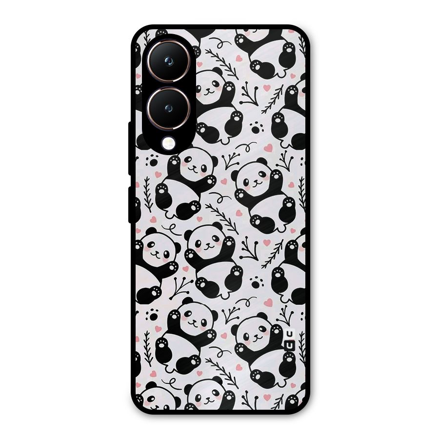 Cute Adorable Panda Pattern Metal Back Case for Vivo Y28