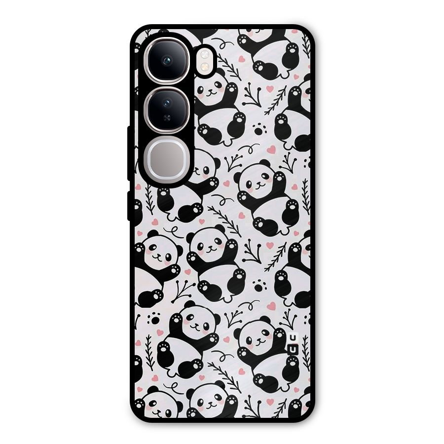 Cute Adorable Panda Pattern Metal Back Case for Vivo Y300