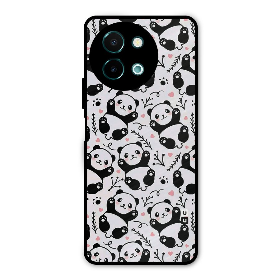 Cute Adorable Panda Pattern Metal Back Case for Vivo Y58