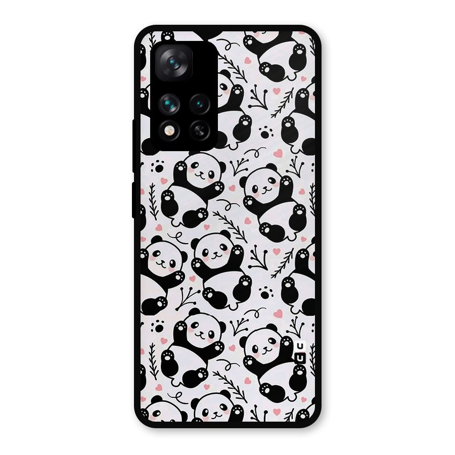 Cute Adorable Panda Pattern Metal Back Case for Xiaomi 11i Hypercharge 5G
