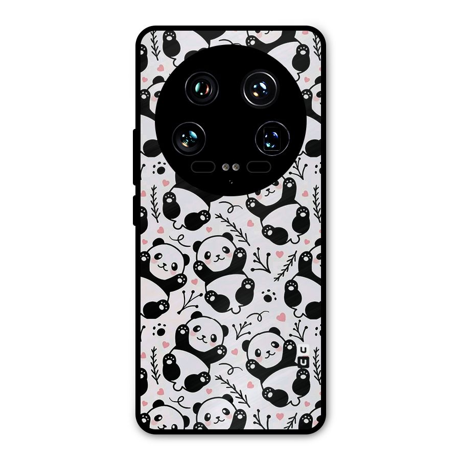 Cute Adorable Panda Pattern Metal Back Case for Xiaomi 14 Ultra