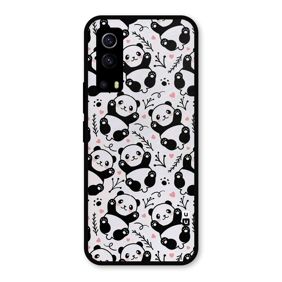 Cute Adorable Panda Pattern Metal Back Case for iQOO Z3