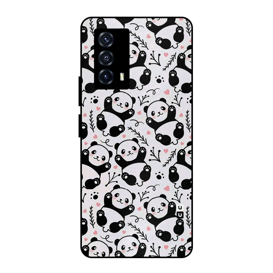 Cute Adorable Panda Pattern Metal Back Case for iQOO Z5