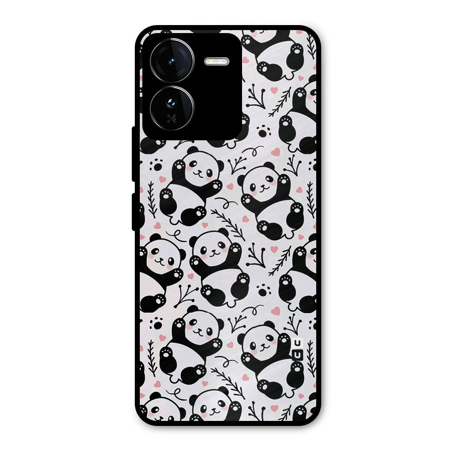 Cute Adorable Panda Pattern Metal Back Case for iQOO Z9