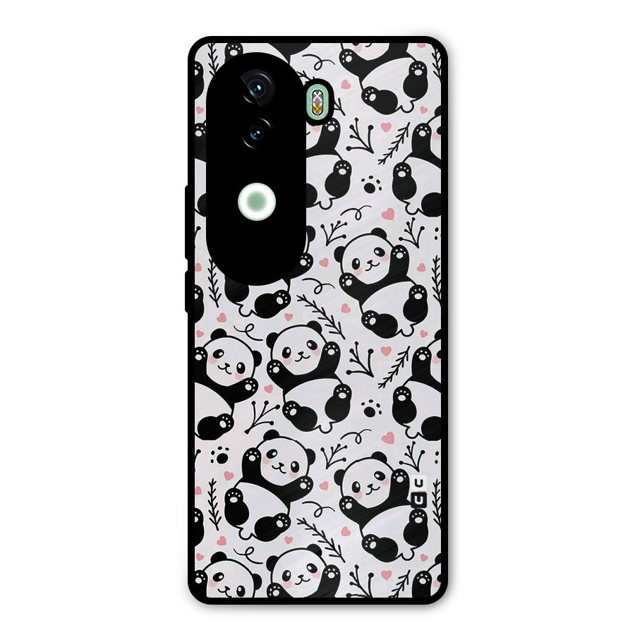 Cute Adorable Panda Pattern Metal Back Case for iQOO Z9s