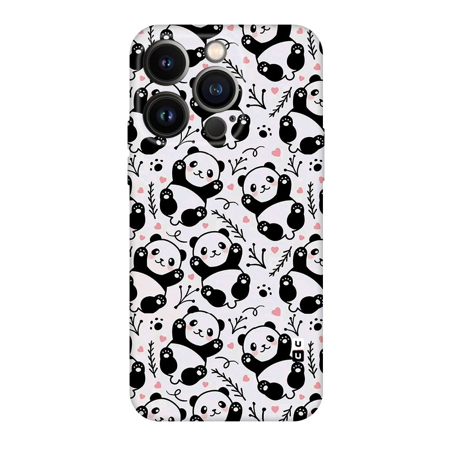 Cute Adorable Panda Pattern Original Polycarbonate Back Case for iPhone 14 Pro