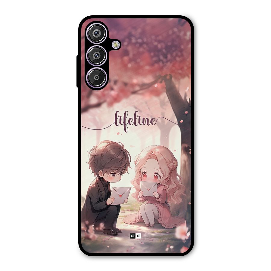 Cute Anime Couple Metal Back Case for Galaxy F15