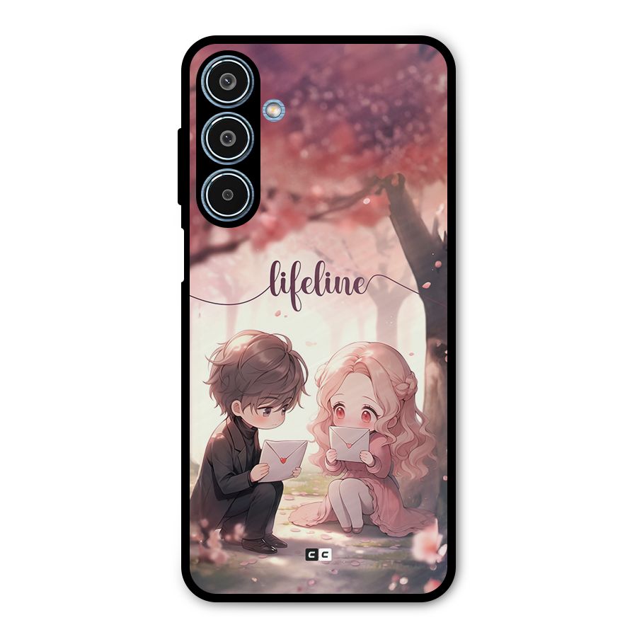 Cute Anime Couple Metal Back Case for Galaxy M35