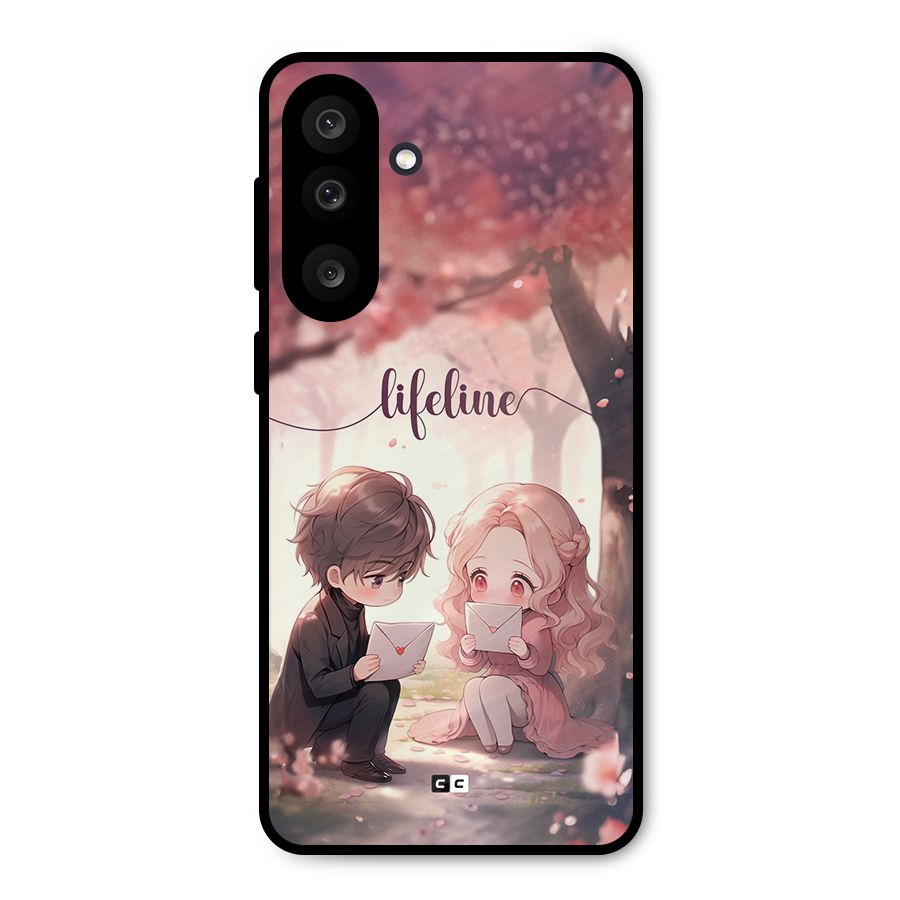 Cute Anime Couple Metal Back Case for Galaxy M56