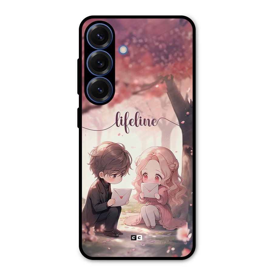 Cute Anime Couple Metal Back Case for Galaxy S25