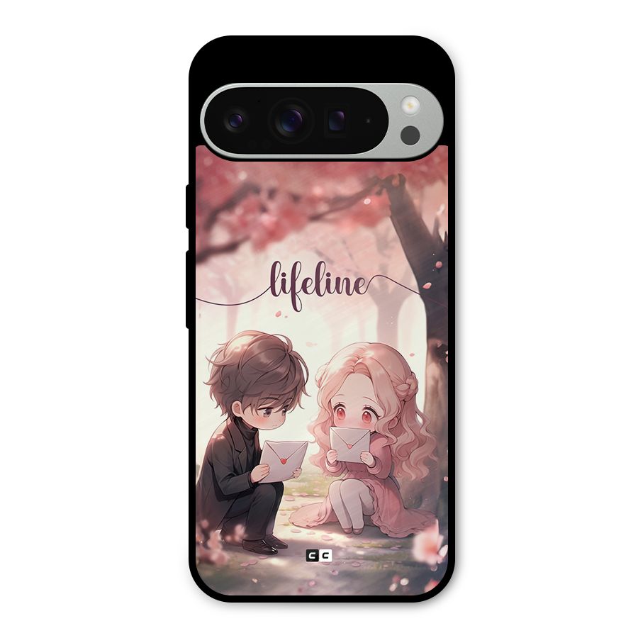 Cute Anime Couple Metal Back Case for Google Pixel 9 Pro XL