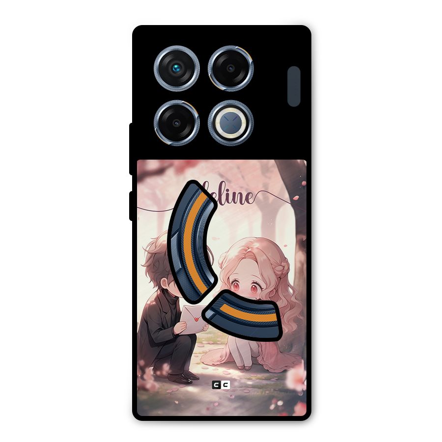 Cute Anime Couple Metal Back Case for Infinix GT 20 Pro