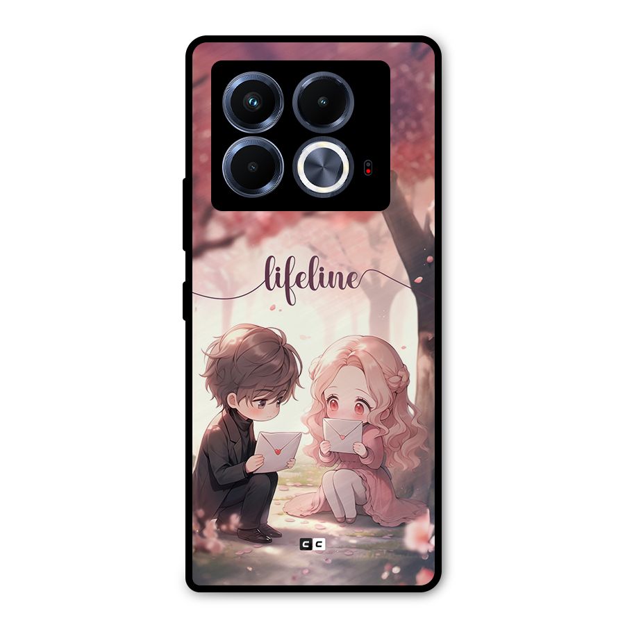 Cute Anime Couple Metal Back Case for Infinix Note 40 5G