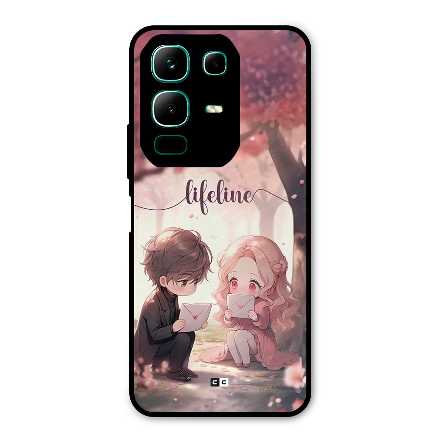 Cute Anime Couple Metal Back Case for Infinix Note 50x