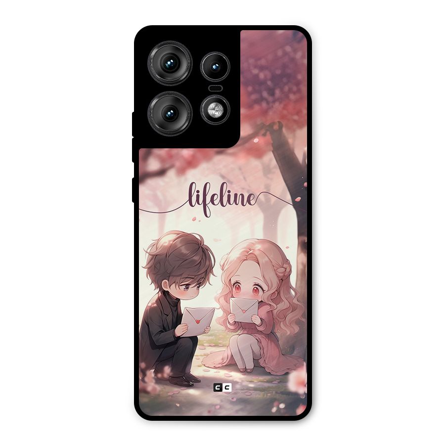 Cute Anime Couple Metal Back Case for Motorola Edge 50 Pro