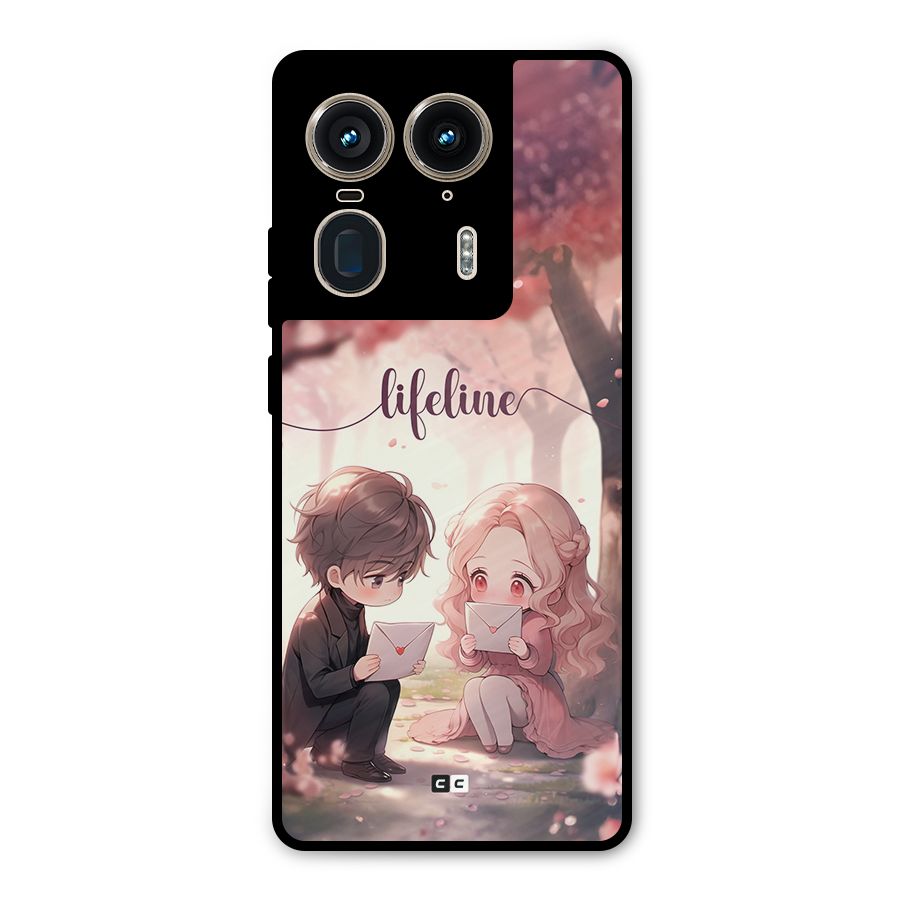 Cute Anime Couple Metal Back Case for Motorola Edge 50 Ultra